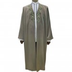 Buhara Yaka Nakışlı Cübbe - Yesil - Gold Nakış